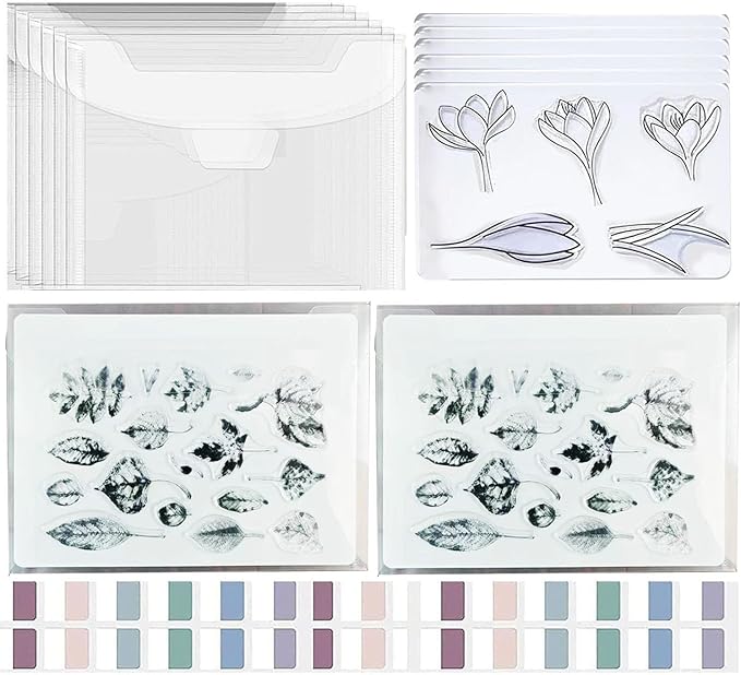 BROTOSPAC 48 PCS Clear Stamps Storage Panels, Resealable Die Cut Storage Bag by BROTOSPAC
