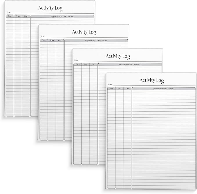 Better Office Products Activity Log Notepad, 8.5" x 11", Planning Note Pad by BetterOfficeProducts