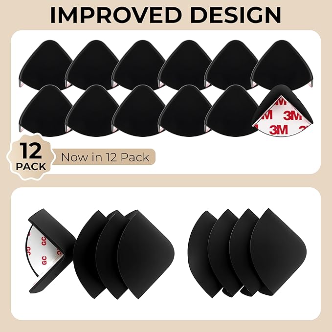Baby Proofing Corner Protector Baby 12 Pack Black – Food Grade Silicone Table - Image 4