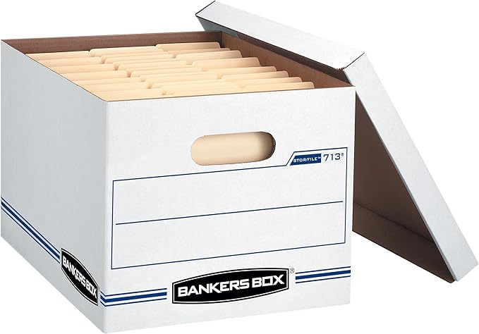 Bankers Box 12 Pack Standard Duty File Storage Boxes, Standard Assembly - Image 6