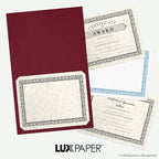 LUXPaper 9.5" x 12" Certificate Holders | Burgundy Linen | 100lb. Cover | 25 Qty - Image 6