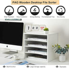 PAG Mail Sorter Organizer, Wood Countertop Literature Organizer, Office - Image 4