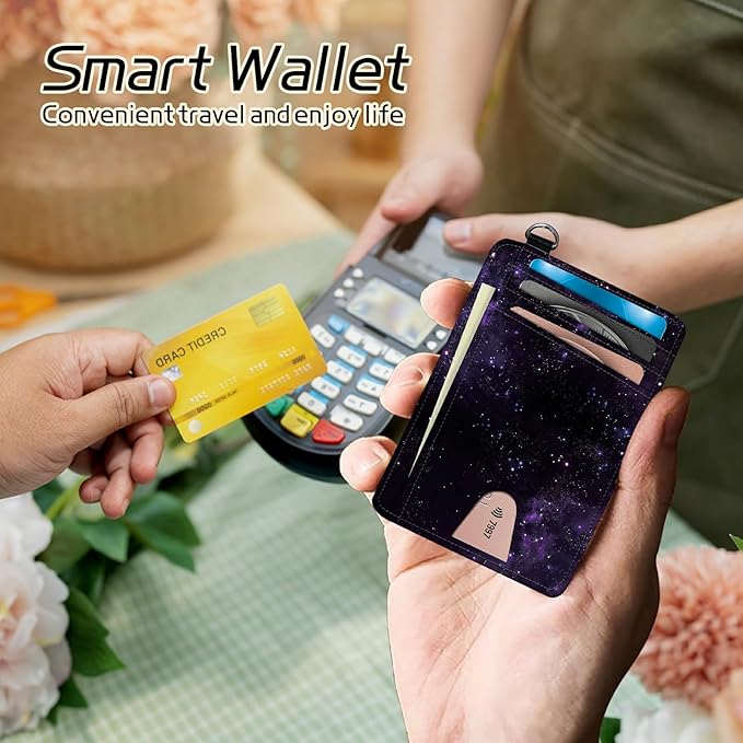 BWEGRHE Small Travel Wallets, RFID Blocking PU Leather Credit Card Holder - Image 4