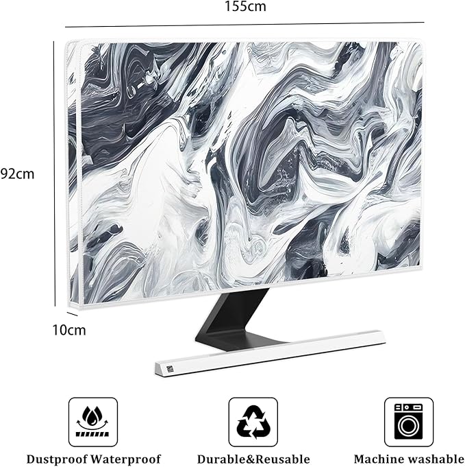 Baocicco Abstract Gray Marble Waterproof 65 Inch Television Cover Anti-Static - Image 2