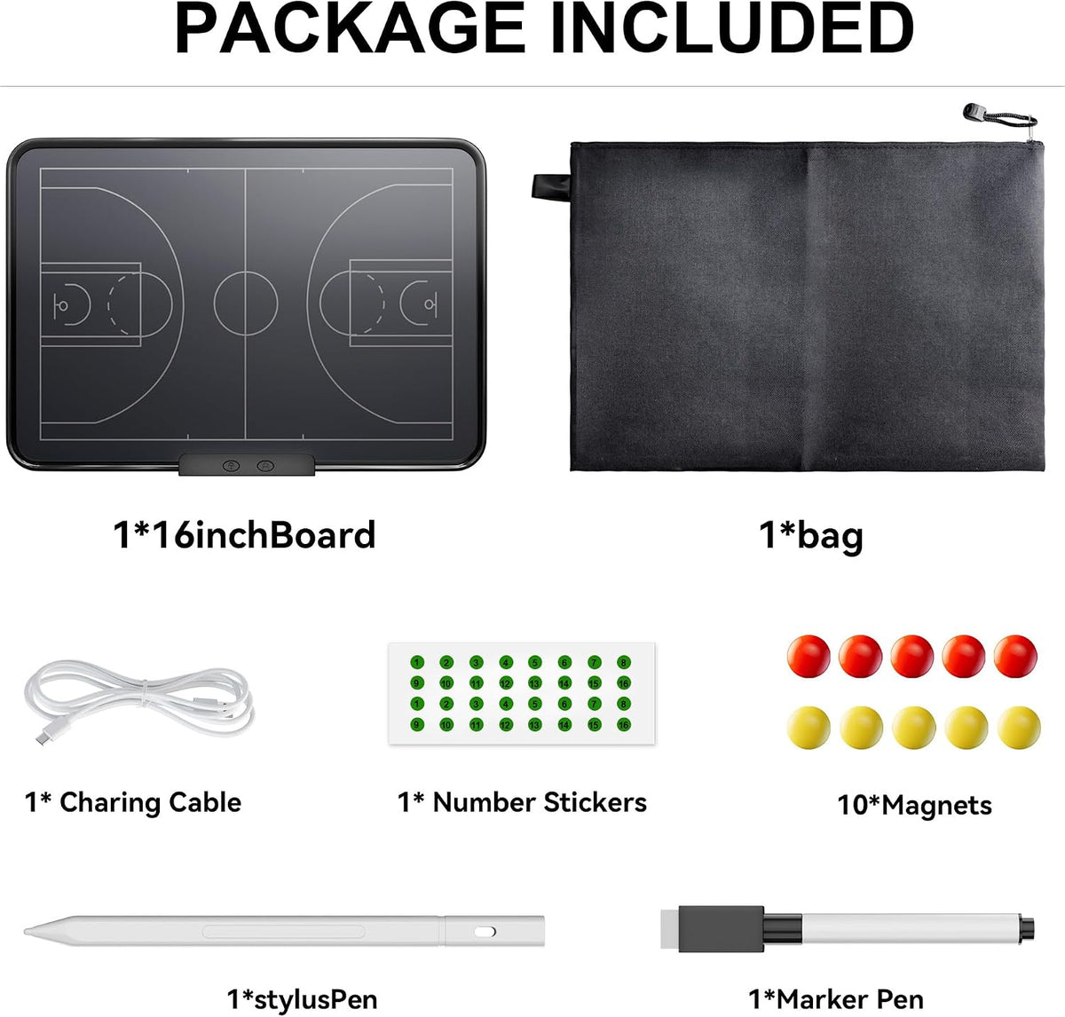 16 Inch Electronic Basketball Coaching Board with Double Sided
