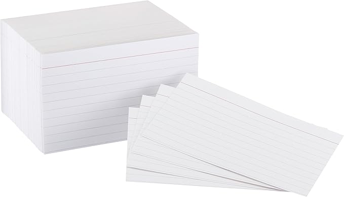 Amazon Basics Paper Flash Ruled Index Note Cards, Heavy Weight, 3 x 5 Inch Card by AmazonBasics