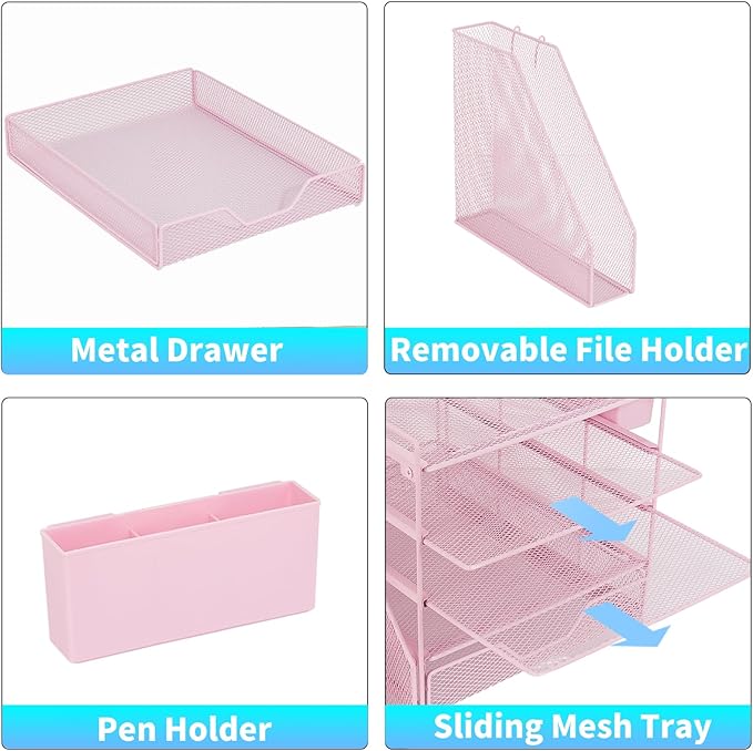 Gugsey Desk Organizer, 5-Tier Paper Letter Tray Organizer - Image 3