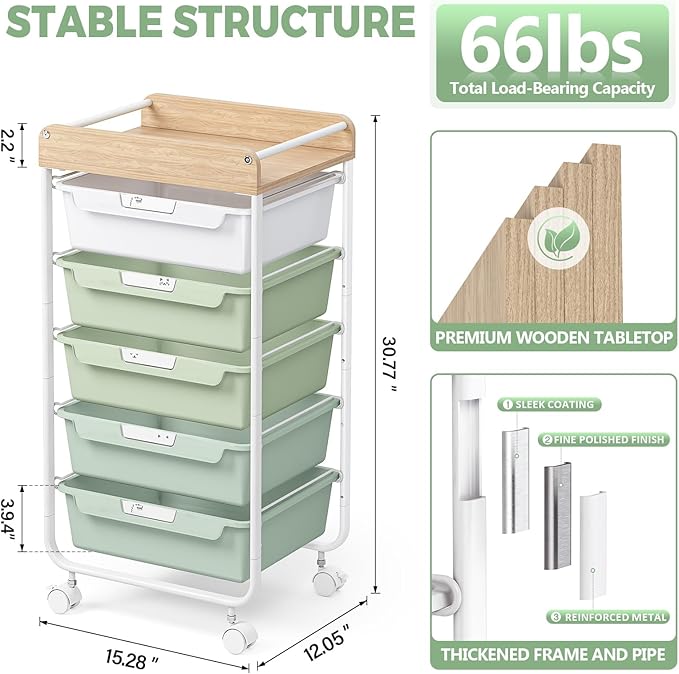 Rolling Storage Utility Cart - Image 3