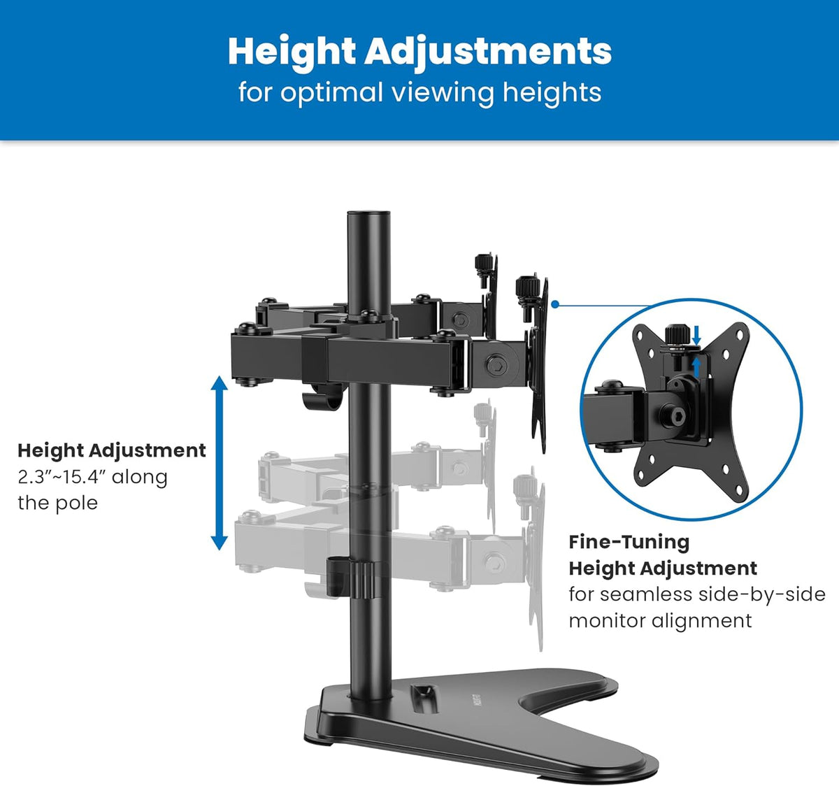 mount-it! dual monitor desk stand mount for 2, package contents