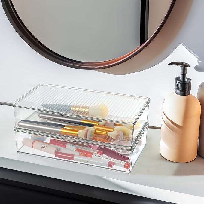 ZEXALOR Pack of 2 Clear Storage Bins - Image 5