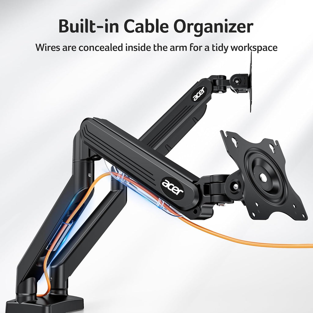 acer dual monitor arm, gas spring vesa mount on a desk or shelf