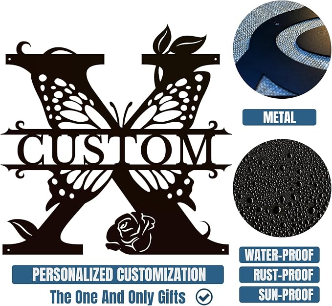 Personalized Custom Letter Name metal Signs, Custom Black Letter Monogram Wall - Image 6