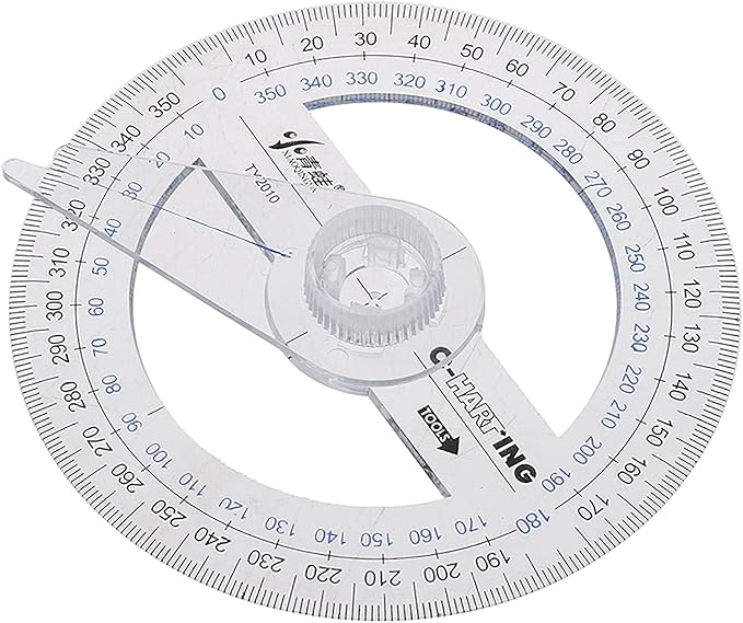 360° Protractor Pack of 2 Protactors Plastic Protractor Math Protractors Clear - Image 2