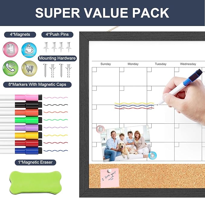Dry Erase Calendar for Wall, 17x13 Inches Calendar Whiteboard for Wall - Image 5