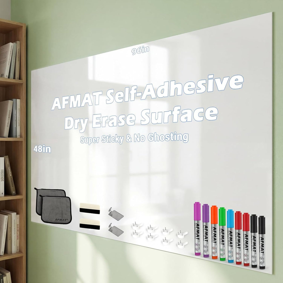 AFMAT WS48 Dry Erase Whiteboard Paper, Large White Board Stickers for Wall, 8...