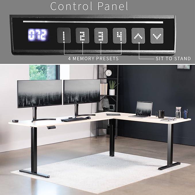 VIVO Electric Corner 84 x 63 inch L-Shaped Standing Desk, Memory Height - Image 5