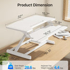 JYLH JOYSEEKER Standing Desk Converter 32 inch, Height Adjustable Sit Stand - Image 5