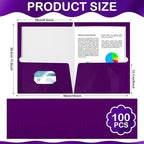 Yeaqee 100 Pack 2 Pockets Glossy Laminated Paper Folder First Day of School - Image 2