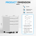 Bestoo 3-Drawer Mobile File Cabinet - Image 3