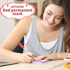 Affisure Red Permanent Markers Bulk, Quick Drying and Fade Resistant, Fine - Image 6