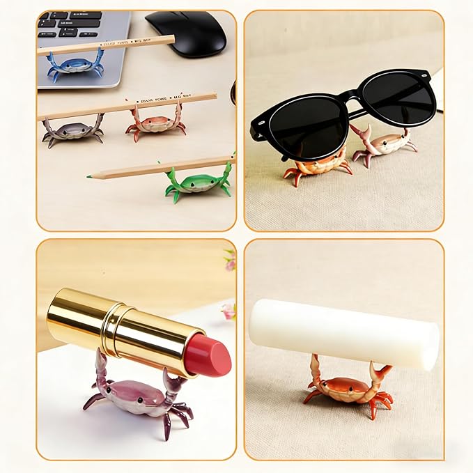 Desk Crab Pen Holder, Cute Weightlifting Crab Pencil Holder - Image 5
