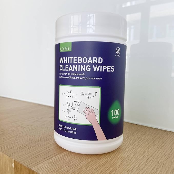 Loukin Whiteboard Cleaning Wipes, Dry Erase Board Cleaning Wipes, Non-toxic - Image 8