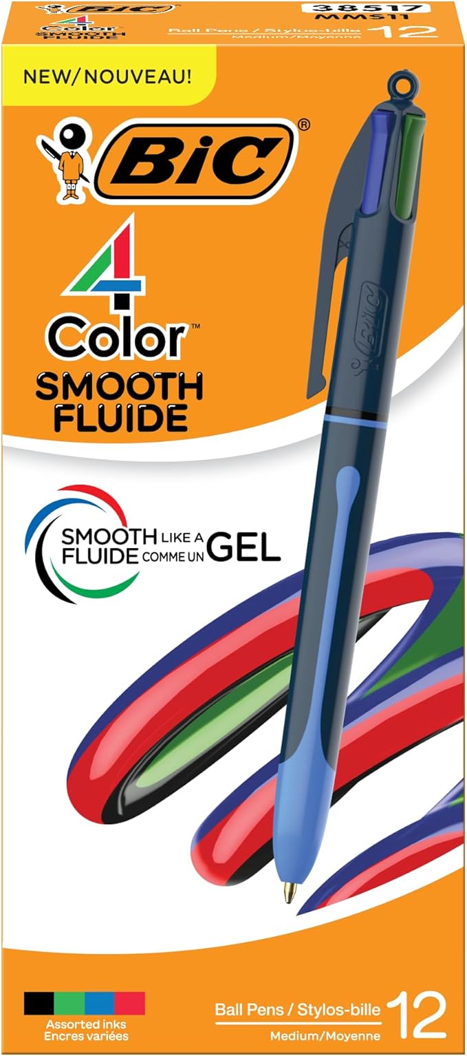 BIC 4 Color Smooth Retractable Ballpoint Pen by BIC