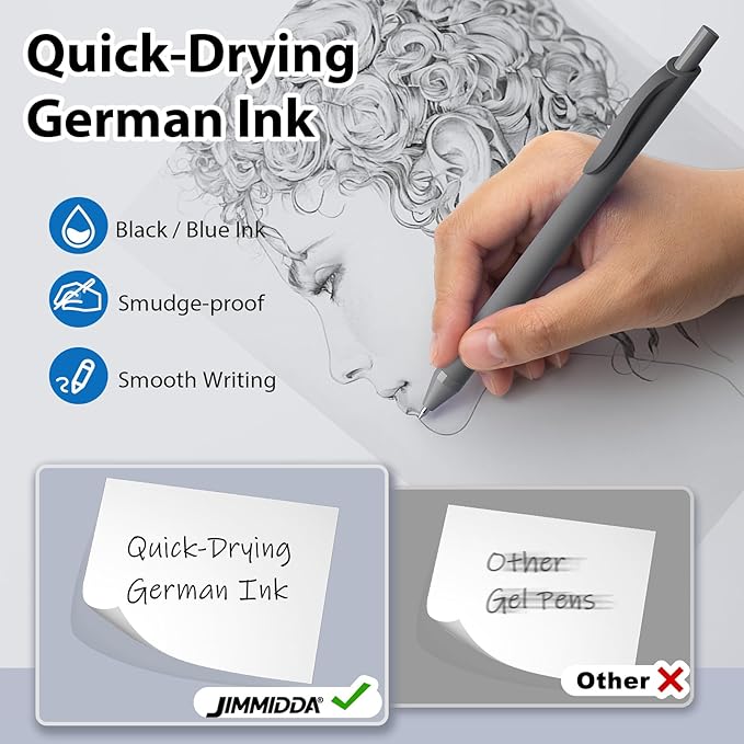 JIMMIDDA Pens Bulk, 52 Pack Ballpoint Black & Blue Ink, 1.0MM Medium Point Bluk - Image 3