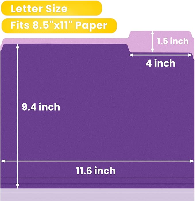 SUNEE File Folders, 30 Pack Manilla Folders 8.5 x 11, Colored File Folders Home - Image 3