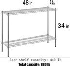 Regal Altair 14" Deep x 48" Wide x 34" Height Wire Shelving Kit | 2-Tier | NSF - Image 3