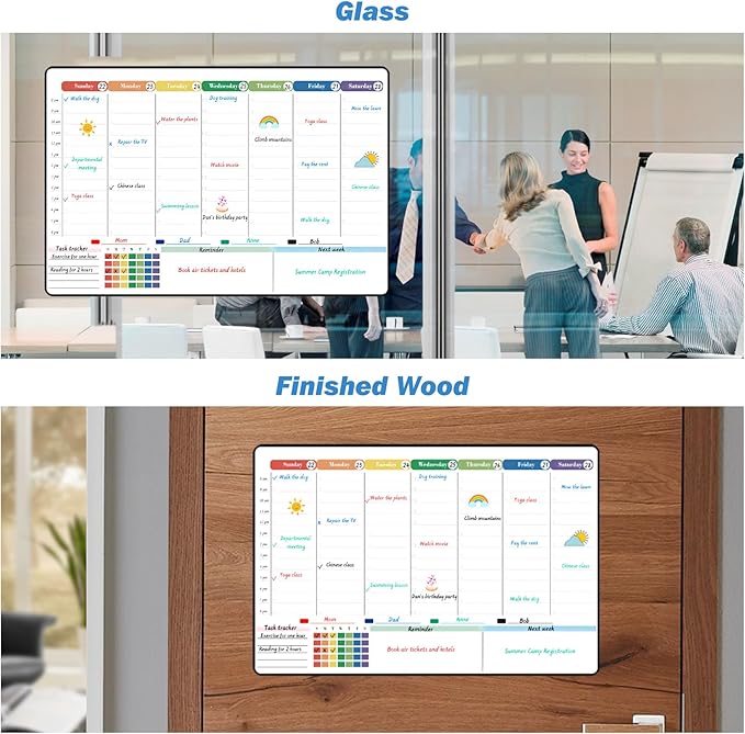 POPRUN Dry Erase Board Weekly Calendar Whiteboard - Image 7