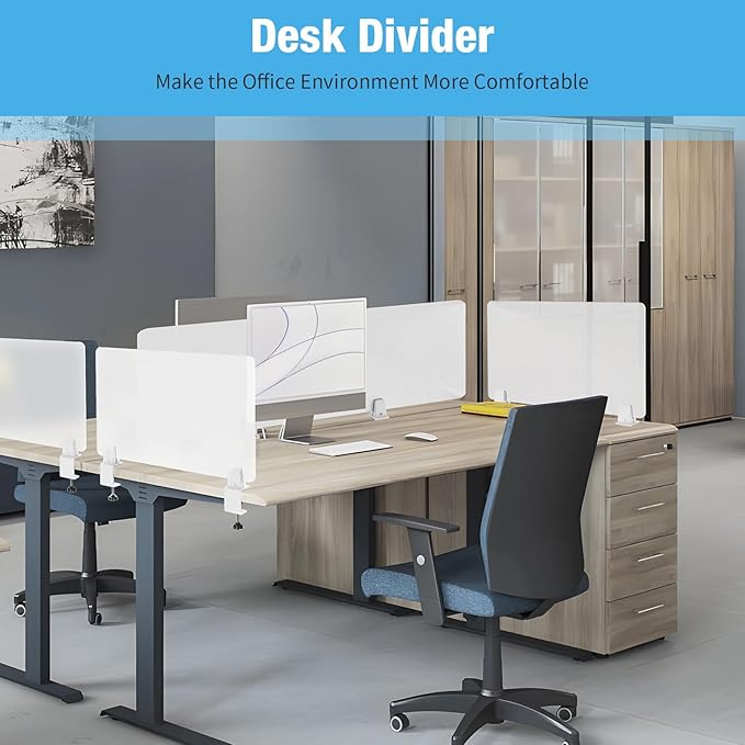 Desk Divider 4 Pcs Desk Privacy Panel 23.6''L x 15.8W'' Office Partitions - Image 4