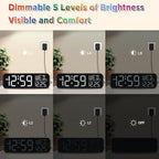 Peakeep Digital Alarm Clock for Bedrooms, Date Day of Week Large Display - Image 4