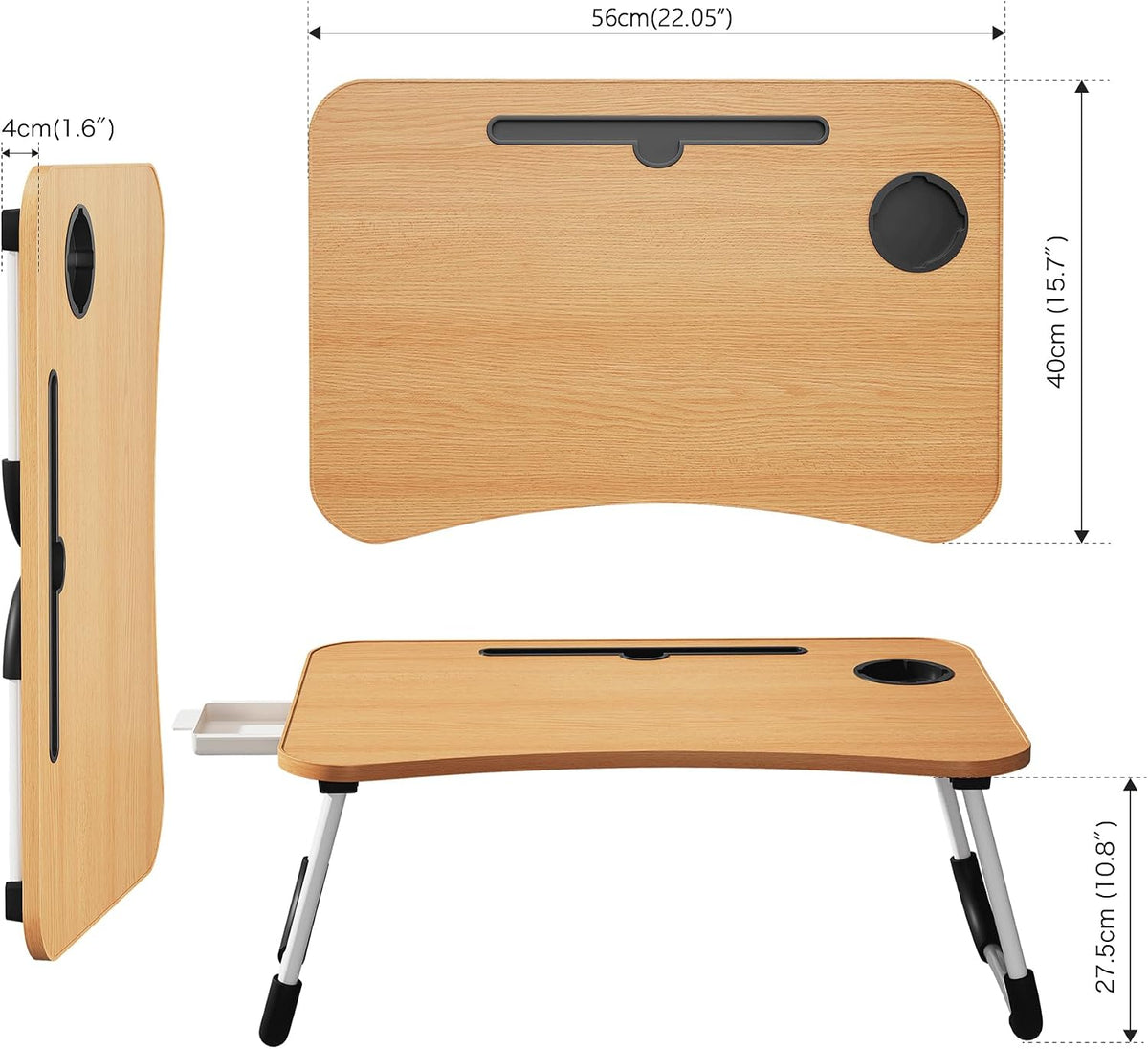 Lap Desk Bed Trays for Eating and Laptops Breakfast in Bed Tray for Sofa/Couc...
