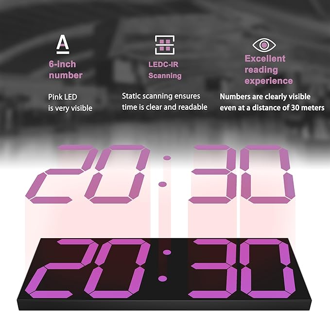 LED Large Digital Wall Clock, Oversize Wall Clock - Image 6
