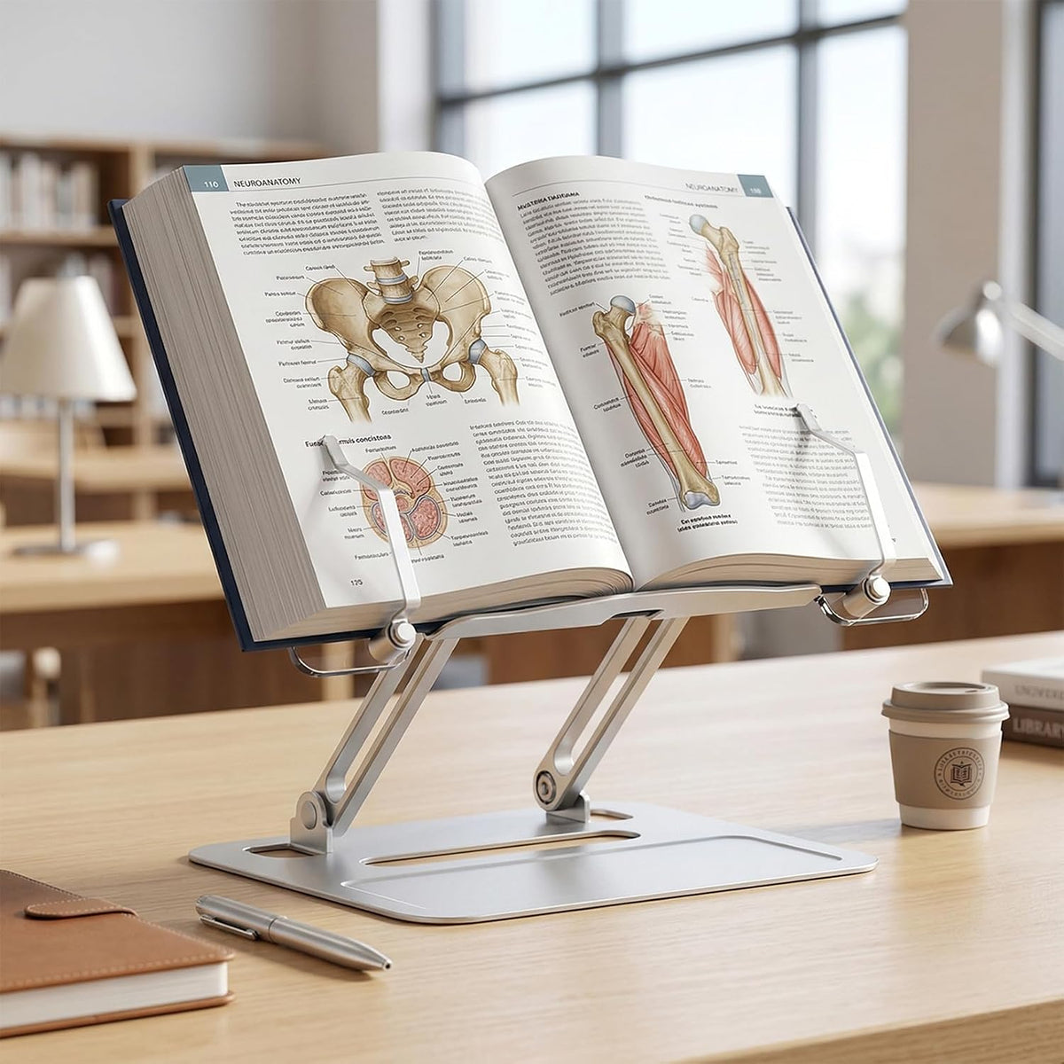 Book Holders for Reading Hands Free - Acrylic Book Stand for Reading, Ergonom...