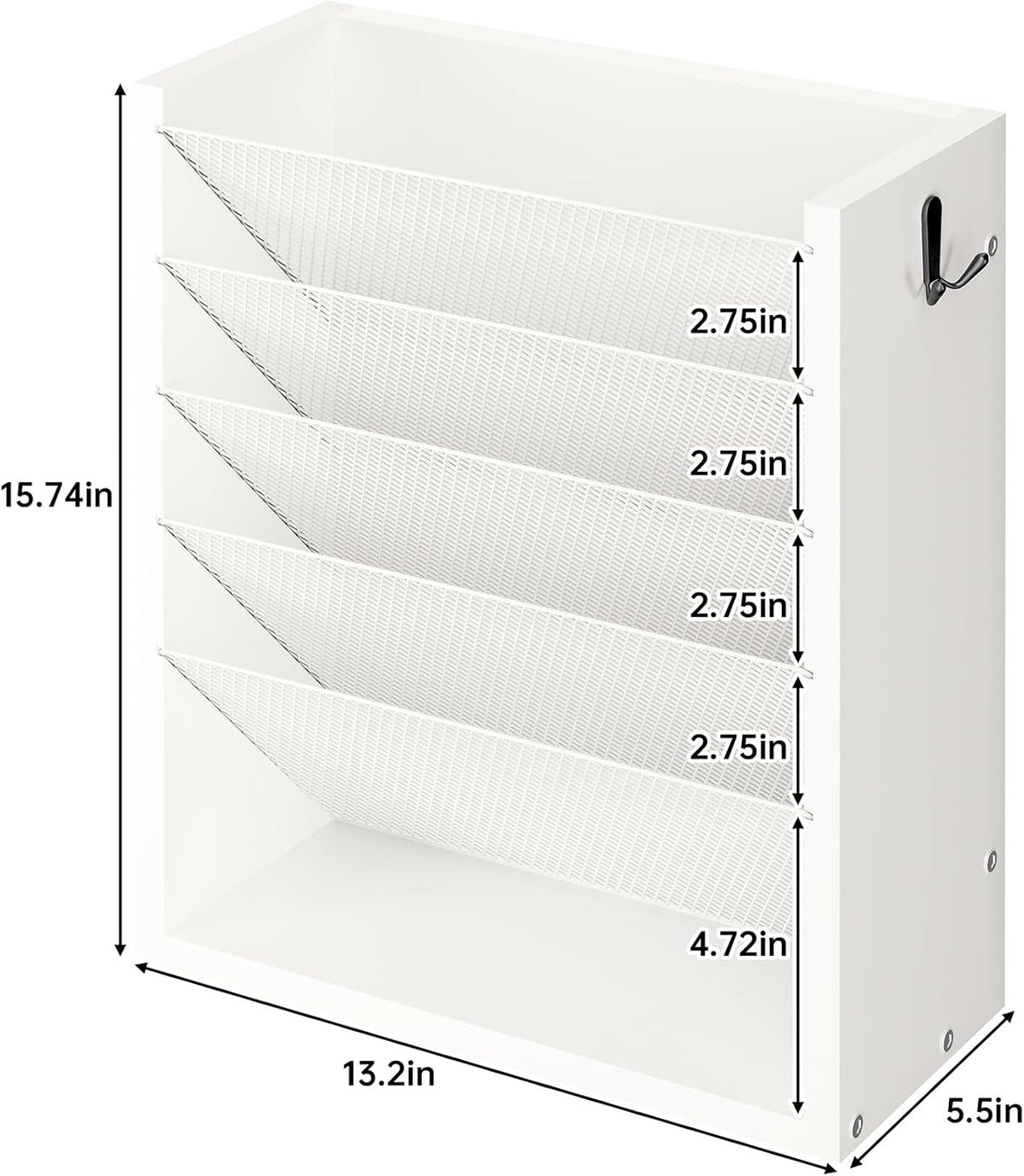 Mail Organizer Wall Mounted, 6-Slot Hanging File Organizer with Key Holder