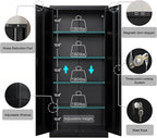 TaskStorz Storage Cabinet, 72 Inch Tall Metal Storage Cabinet - Image 5