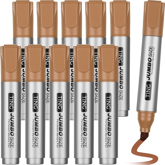 Fuutreo 10 Pack Jumbo Permanent Markers Bulk Large Chisel Tip Permanent Markers by Fuutreo