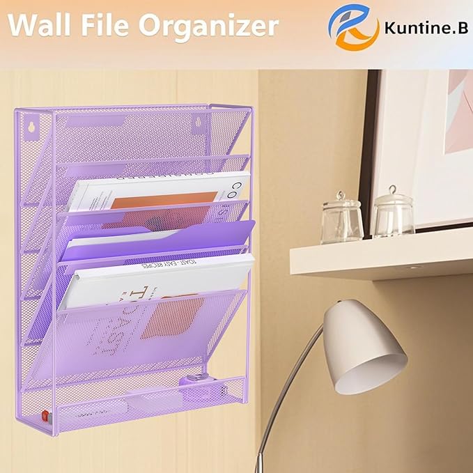 Kuntine.B 6-Tier Wall File Organizer Hanging File Organizer Cubicle Organizer - Image 6