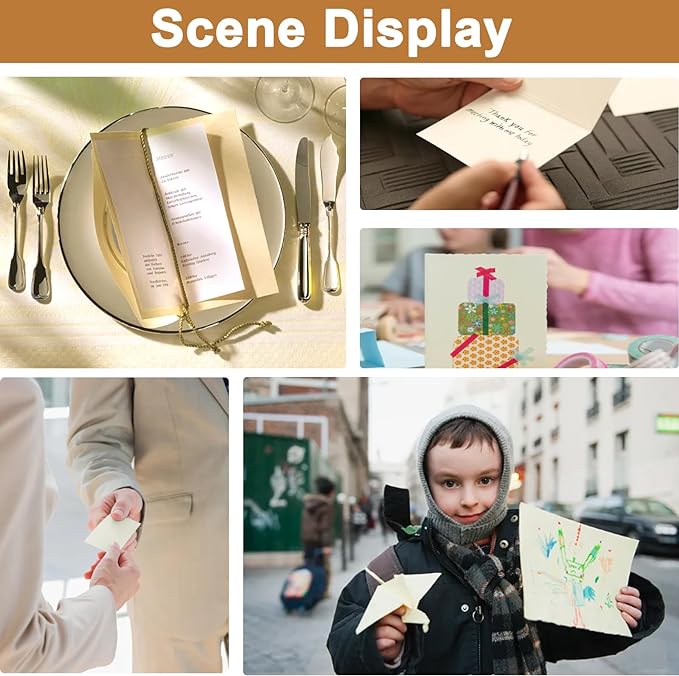 Silunkia 40 Sheets Cream Cardstock 8.5 x 11 Off White Paper, 200gsm/75lb Ivory - Image 7