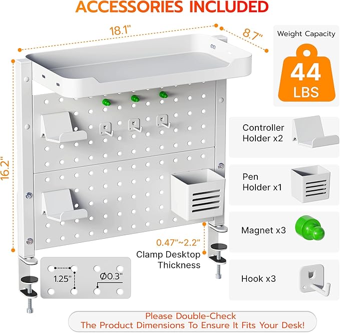 ARES WING Clamp On Desk Pegboard - Image 2