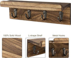HRONRAD Rustic Key Holder for Wall, Farmhouse Wall Shelf - Image 3
