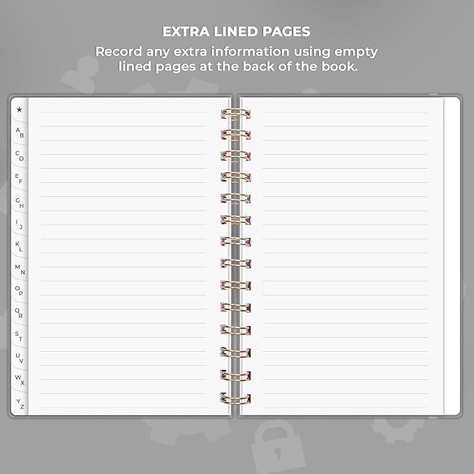 Clever Fox Password Book Spiral – Internet Address & Password Organizer - Image 6