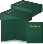 Harloon 40 Pcs Tax Return Folders 12 x 9 Inches 2 Pocket Folders Bulk Gold Foil by Muasung