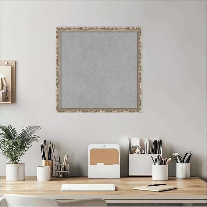 Amanti Art Silver Framed Magnetic Board 18x18 Small Vision Board - Image 5