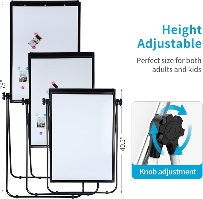 40"x28" U Stand Double Sided Magnetic Dry Erase Board Easel Stand, Homeschool & - Image 2