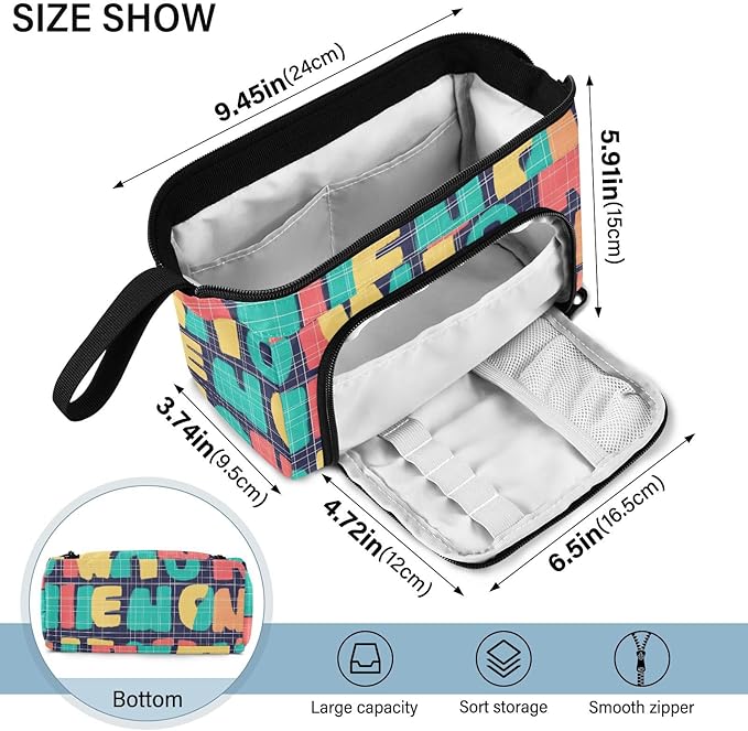 Bolaz Big Capacity Pencil Pen Case Pouch Bag School College Office Organizer - Image 3