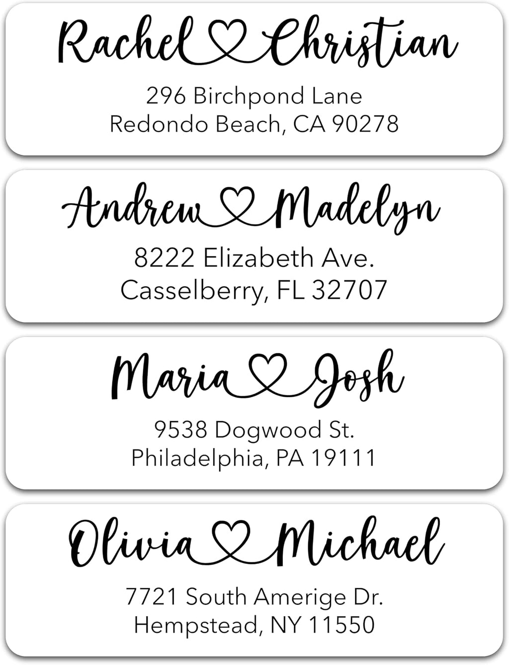 Personalized Return Address Labels - Custom Address Stickers on Sheets for Wedding Invitations (100-1000 Labels)