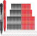 deegtran Pens Bulk, 50 Pack No Bleed Black & Red Ink Click Pens by DEEGTRANPENS